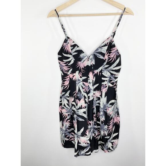 Tobi Black Floral Print V-Neck Sleeveless Pleated Mini Dress Women's Size Small - Picture 9 of 9